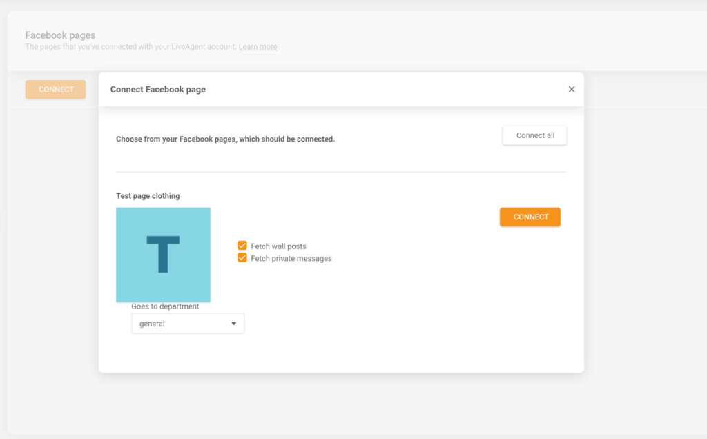 LiveAgent - povežite svoju Facebook stranicu